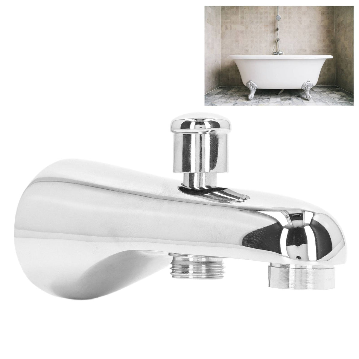 G1/2 Tub Spout Semicircle Simple Concealed Bathtub Faucet with Diverter for Bathroom Bathtub