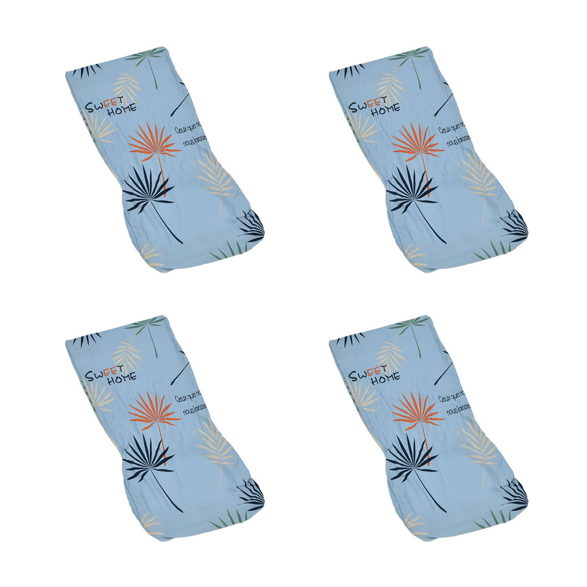 4Pcs Chair Slipcover High Elasticity Stylish Elegant Design Dustproof Dining Chair Cover for Hotel Office BanquetBlue Impressions