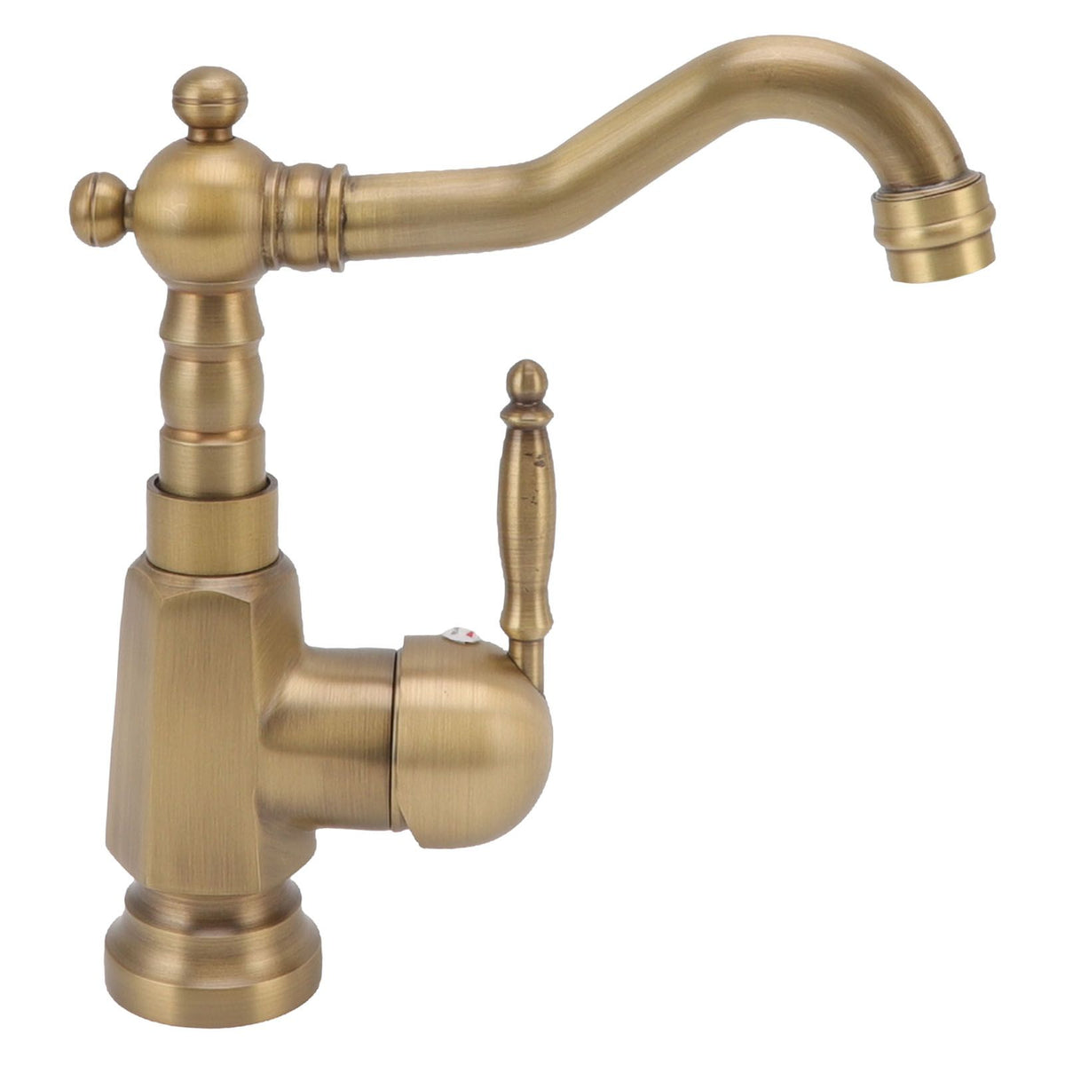 Bathroom Sink Faucet Antique Brass Vanity Mixer Faucet Tap Heightening Single Handle Wash Basin Tap with Hoses for Home