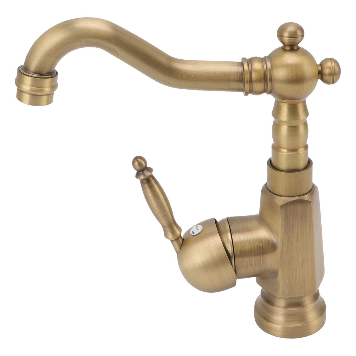Bathroom Sink Faucet Antique Brass Vanity Mixer Faucet Tap Heightening Single Handle Wash Basin Tap with Hoses for Home