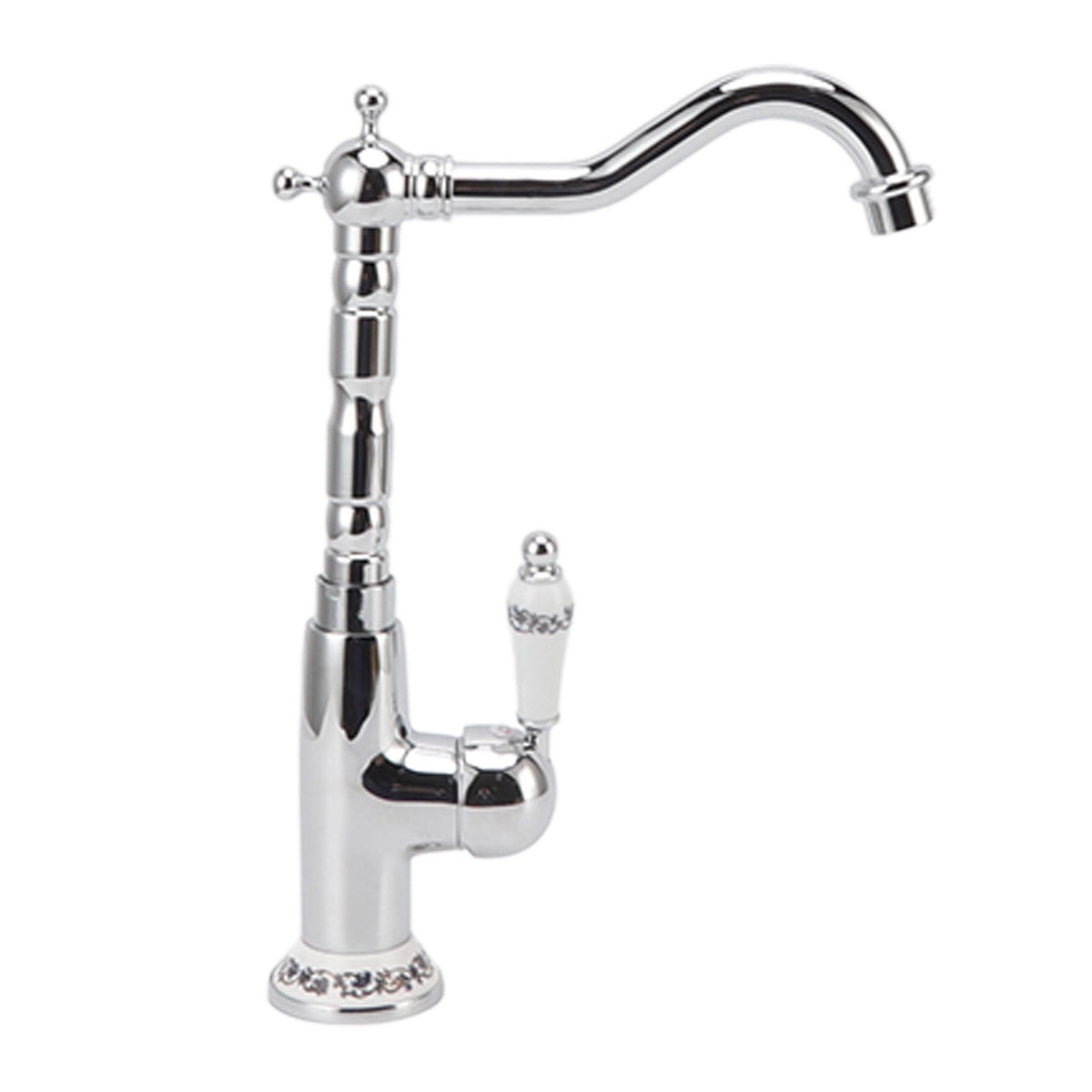 Bathroom Water Tap Retro European Style Brass Electroplating with Long Bend Hose Hot Cold Mixer Basin Faucet for Home