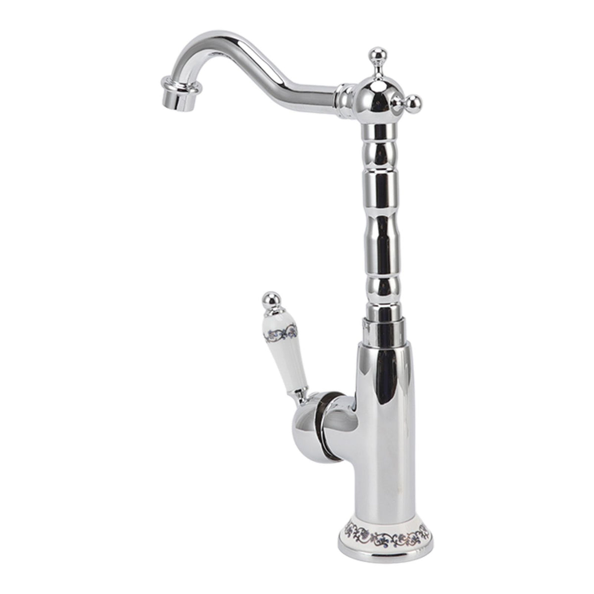 Bathroom Water Tap Retro European Style Brass Electroplating with Long Bend Hose Hot Cold Mixer Basin Faucet for Home