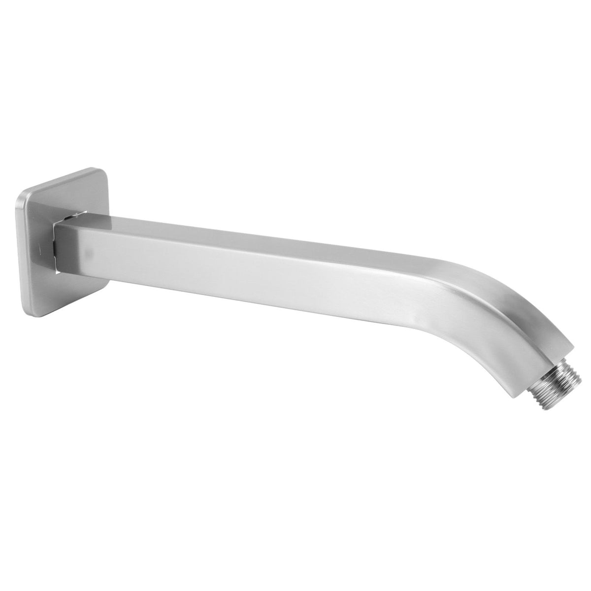 Shower Head Arm Square Brass Wall Mounted Rustproof 10in Shower Head Extension Arm for Bathroom Brushed