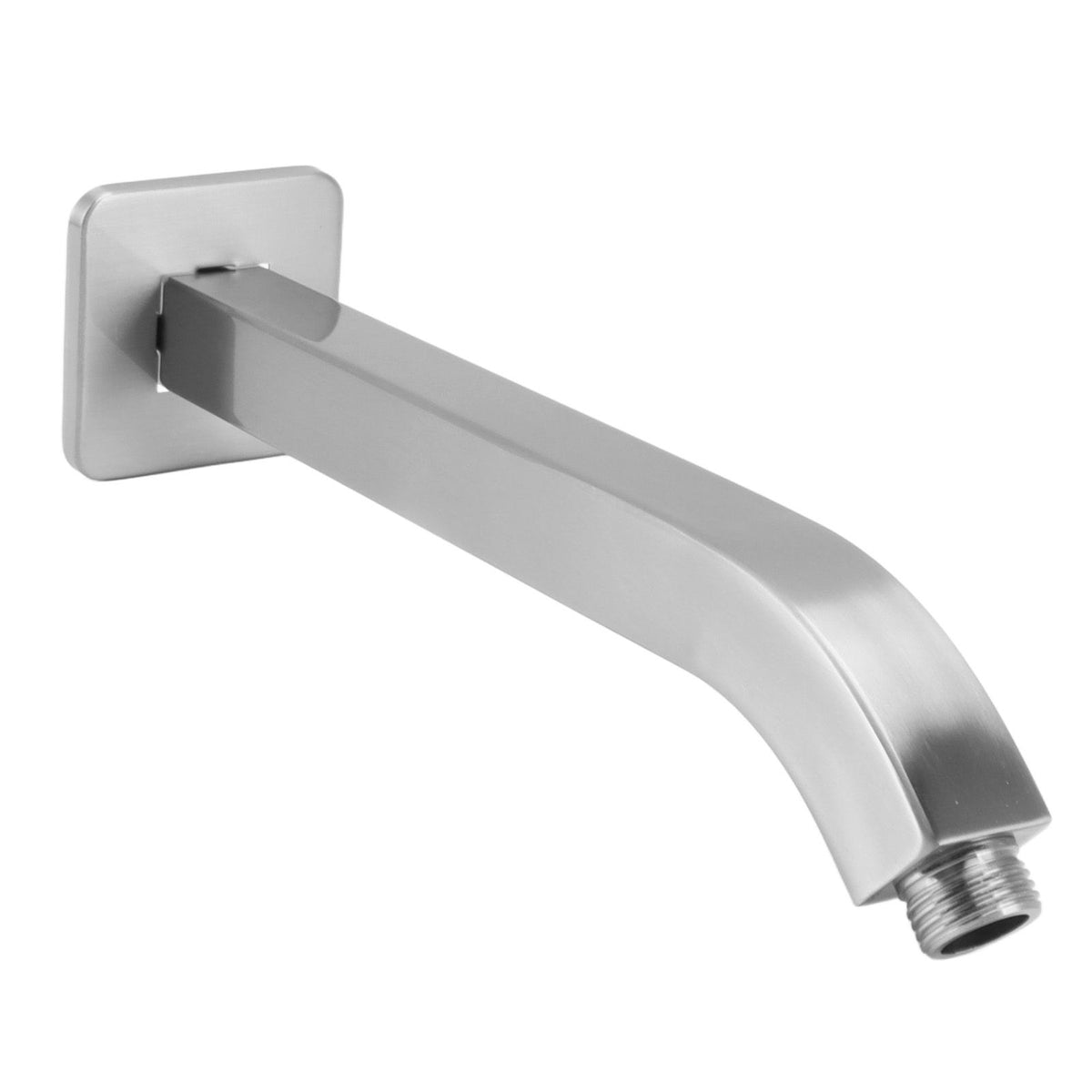 Shower Head Arm Square Brass Wall Mounted Rustproof 10in Shower Head Extension Arm for Bathroom Brushed