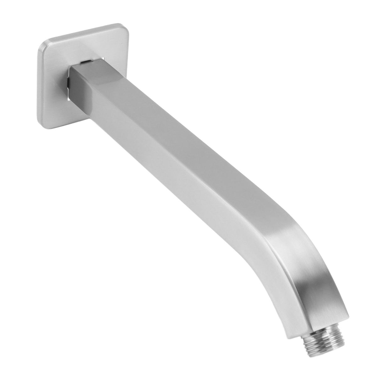 Shower Head Arm Square Brass Wall Mounted Rustproof 10in Shower Head Extension Arm for Bathroom Brushed