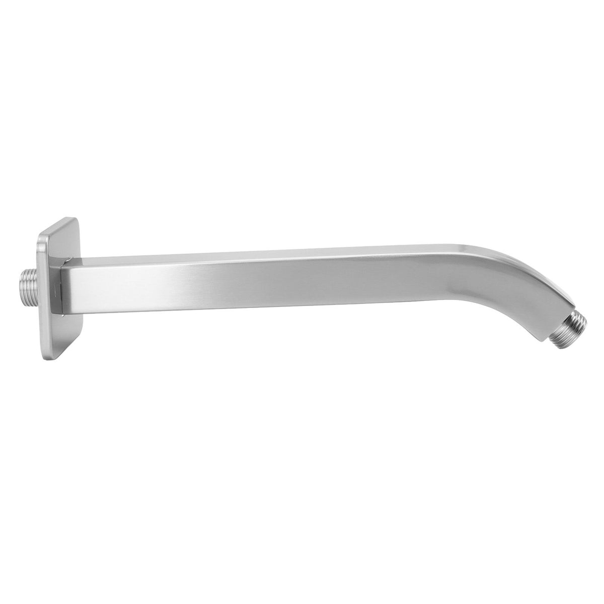 Shower Head Arm Square Brass Wall Mounted Rustproof 10in Shower Head Extension Arm for Bathroom Brushed