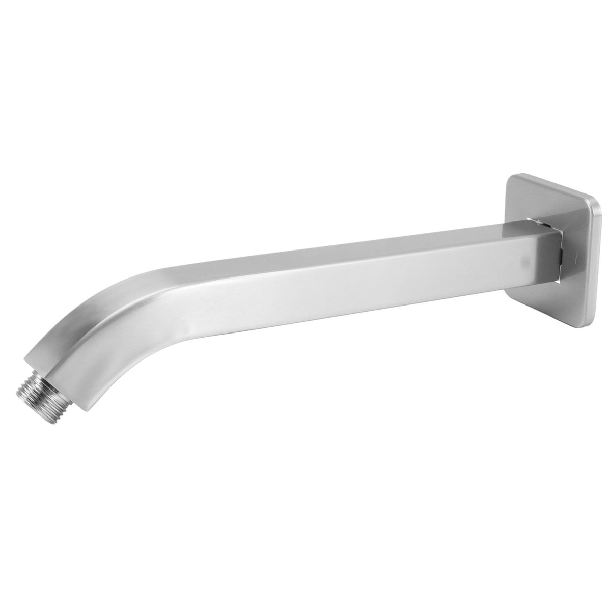 Shower Head Arm Square Brass Wall Mounted Rustproof 10in Shower Head Extension Arm for Bathroom Brushed