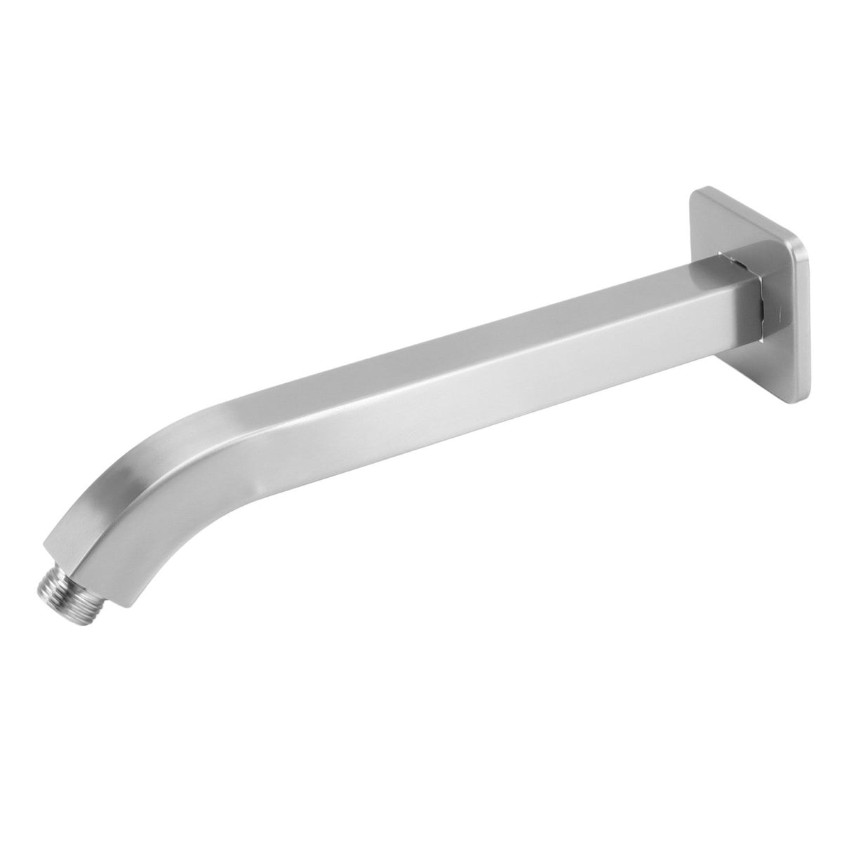 Shower Head Arm Square Brass Wall Mounted Rustproof 10in Shower Head Extension Arm for Bathroom Brushed