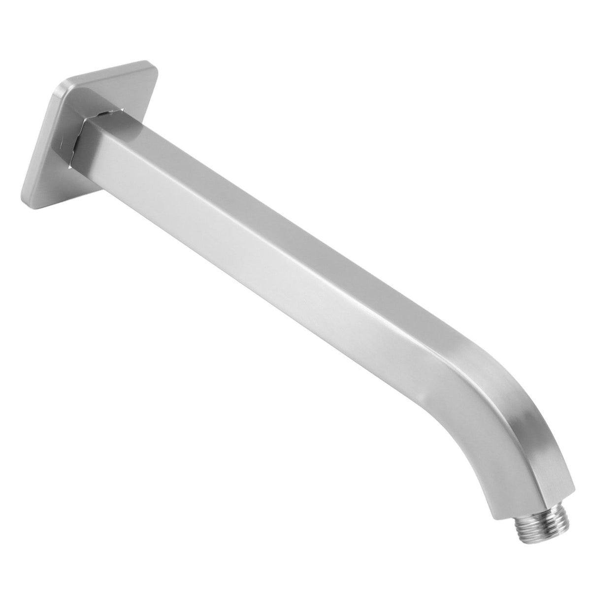 Shower Head Arm Square Brass Wall Mounted Rustproof 10in Shower Head Extension Arm for Bathroom Brushed