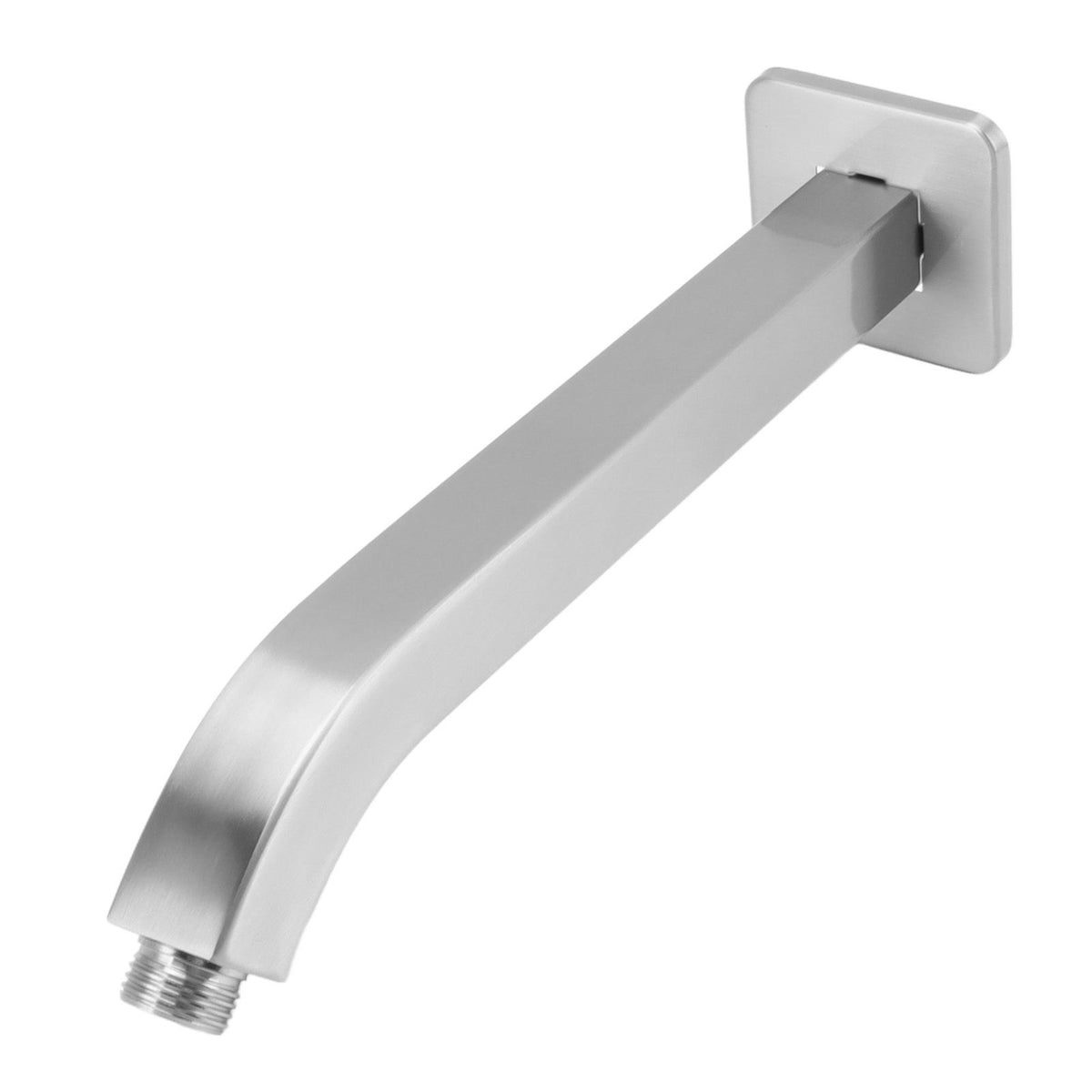 Shower Head Arm Square Brass Wall Mounted Rustproof 10in Shower Head Extension Arm for Bathroom Brushed