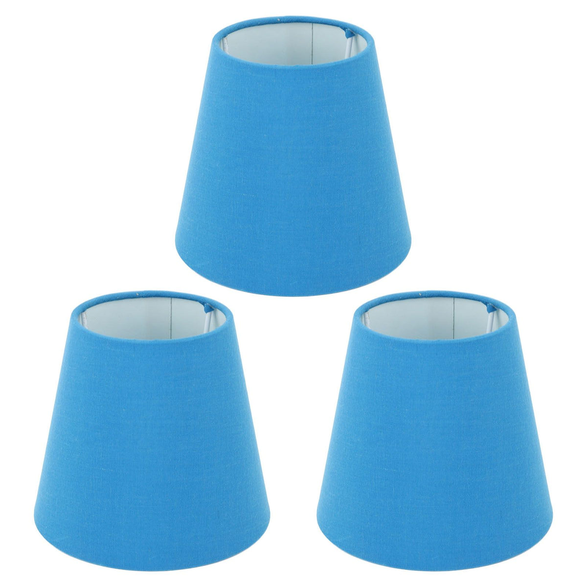 3pcs Cloth Fabric Lampshade Innovative E14 Intervention Type Modern Fabric Lampshade Dust Cover for Bedroom Bedside Retro Blue