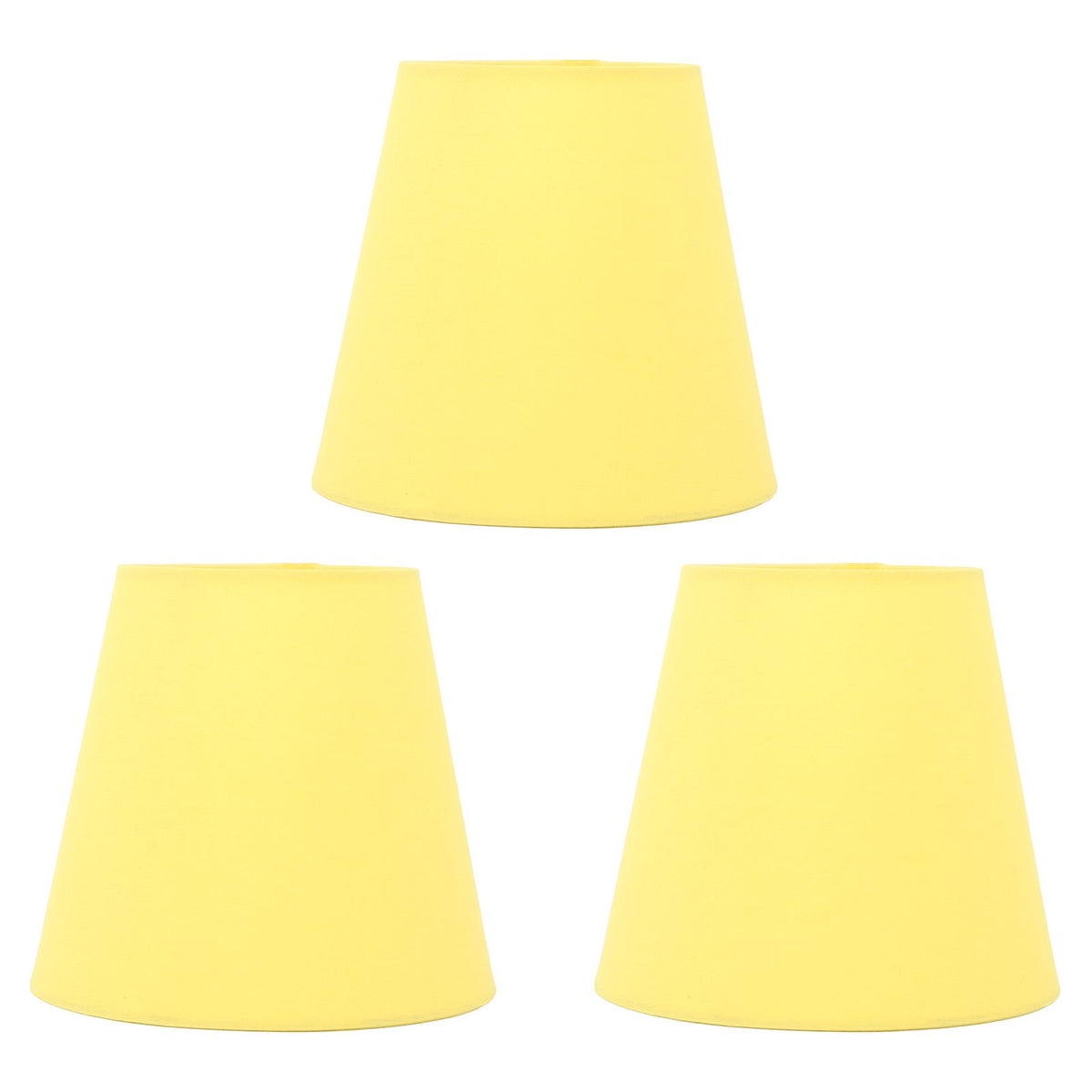 3pcs Cloth Fabric Lampshade Innovative E14 Intervention Type Modern Fabric Lampshade Dust Cover for Bedroom Bedside Yellow