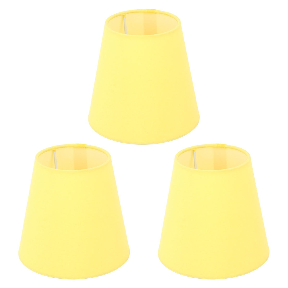 3pcs Cloth Fabric Lampshade Innovative E14 Intervention Type Modern Fabric Lampshade Dust Cover for Bedroom Bedside Yellow