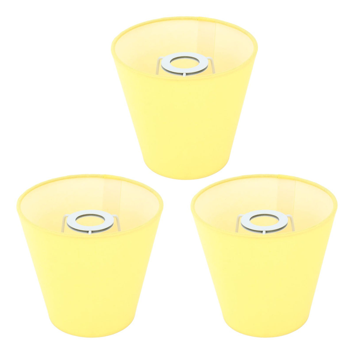 3pcs Cloth Fabric Lampshade Innovative E14 Intervention Type Modern Fabric Lampshade Dust Cover for Bedroom Bedside Yellow
