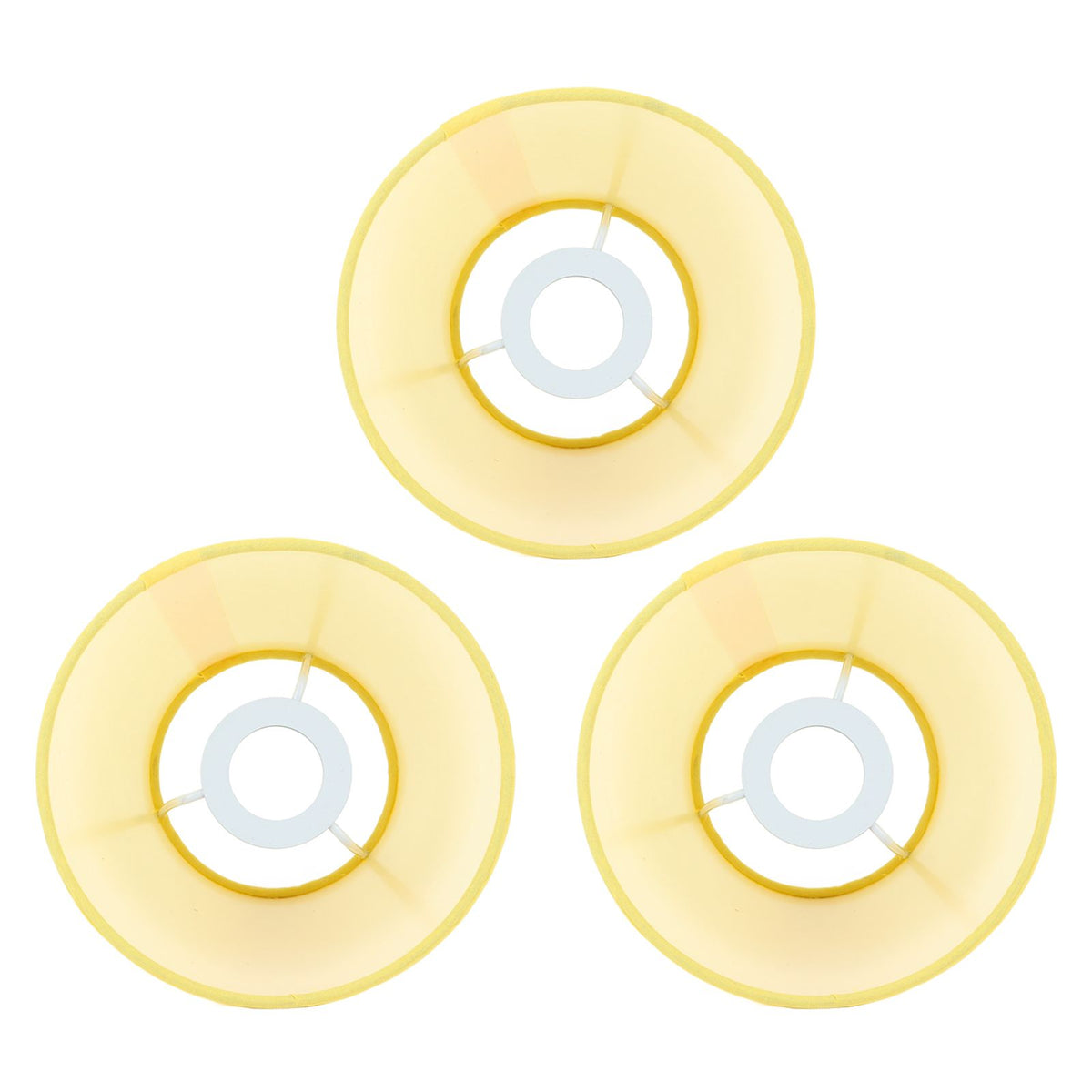 3pcs Cloth Fabric Lampshade Innovative E14 Intervention Type Modern Fabric Lampshade Dust Cover for Bedroom Bedside Yellow