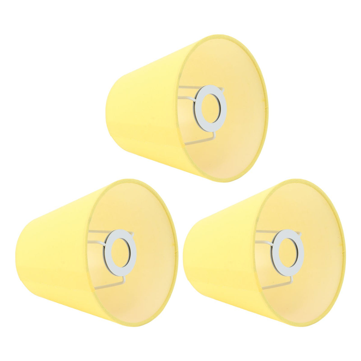 3pcs Cloth Fabric Lampshade Innovative E14 Intervention Type Modern Fabric Lampshade Dust Cover for Bedroom Bedside Yellow