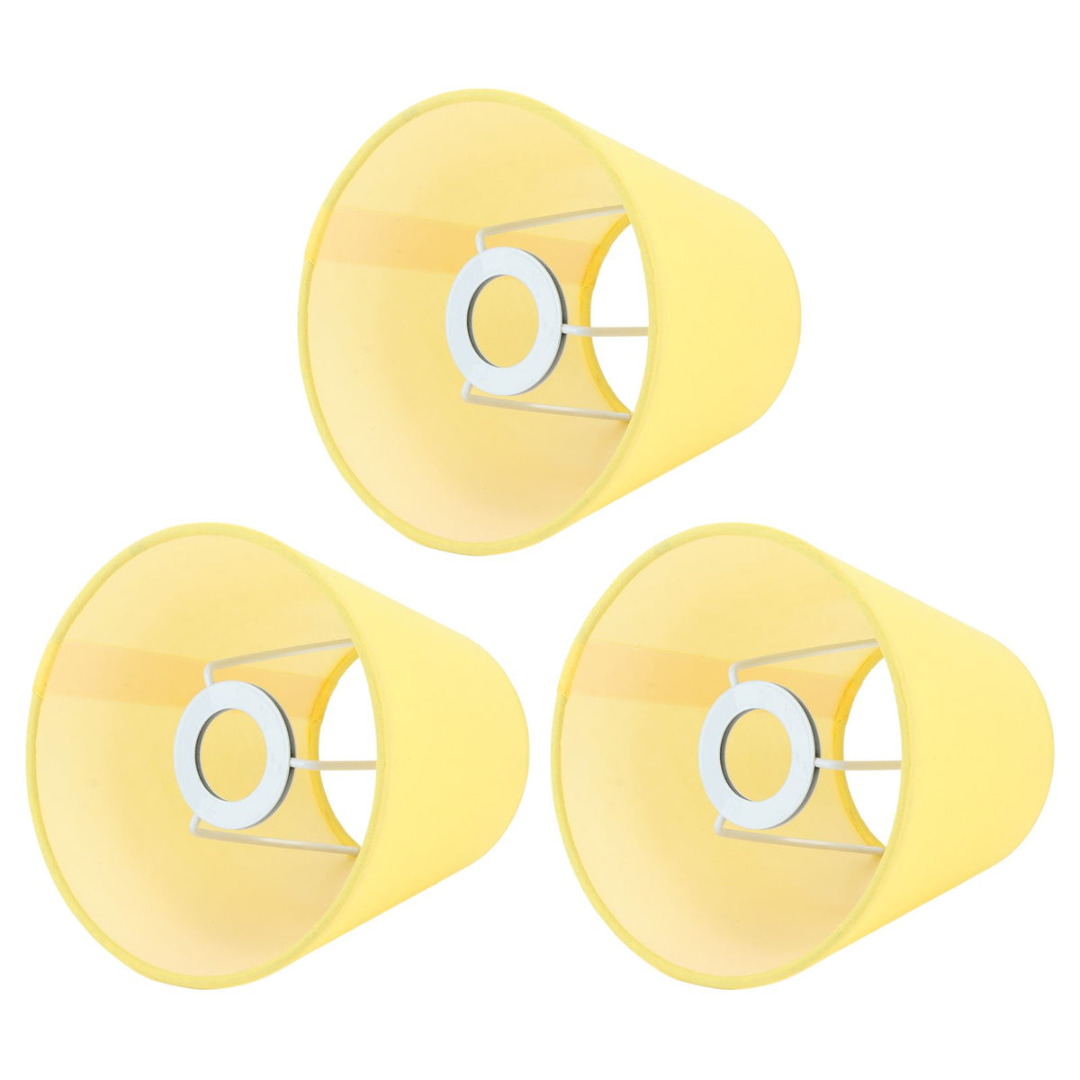 3pcs Cloth Fabric Lampshade Innovative E14 Intervention Type Modern Fabric Lampshade Dust Cover for Bedroom Bedside Yellow