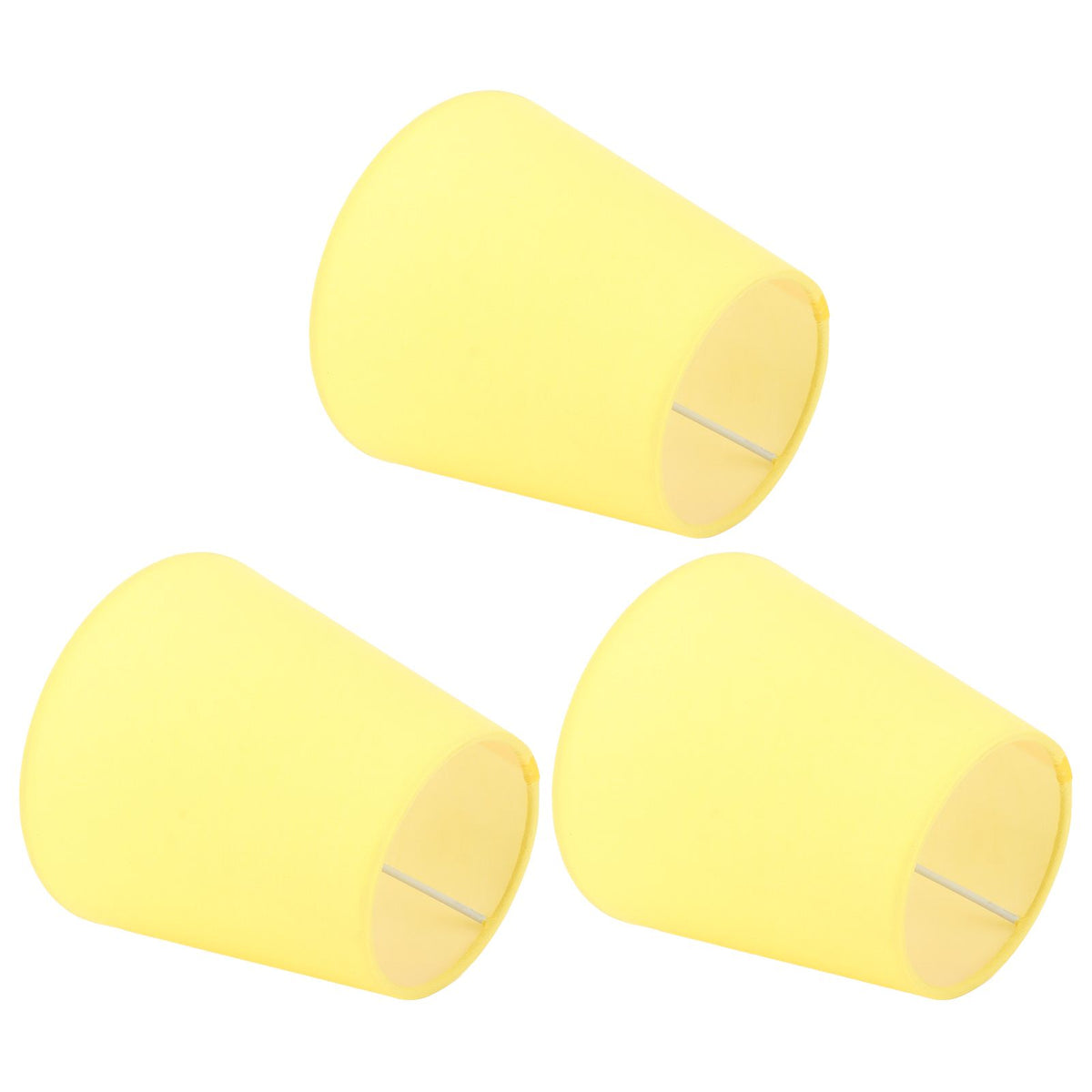 3pcs Cloth Fabric Lampshade Innovative E14 Intervention Type Modern Fabric Lampshade Dust Cover for Bedroom Bedside Yellow