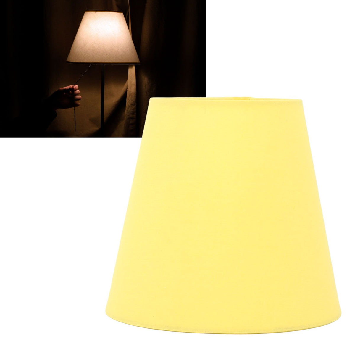 3pcs Cloth Fabric Lampshade Innovative E14 Intervention Type Modern Fabric Lampshade Dust Cover for Bedroom Bedside Yellow