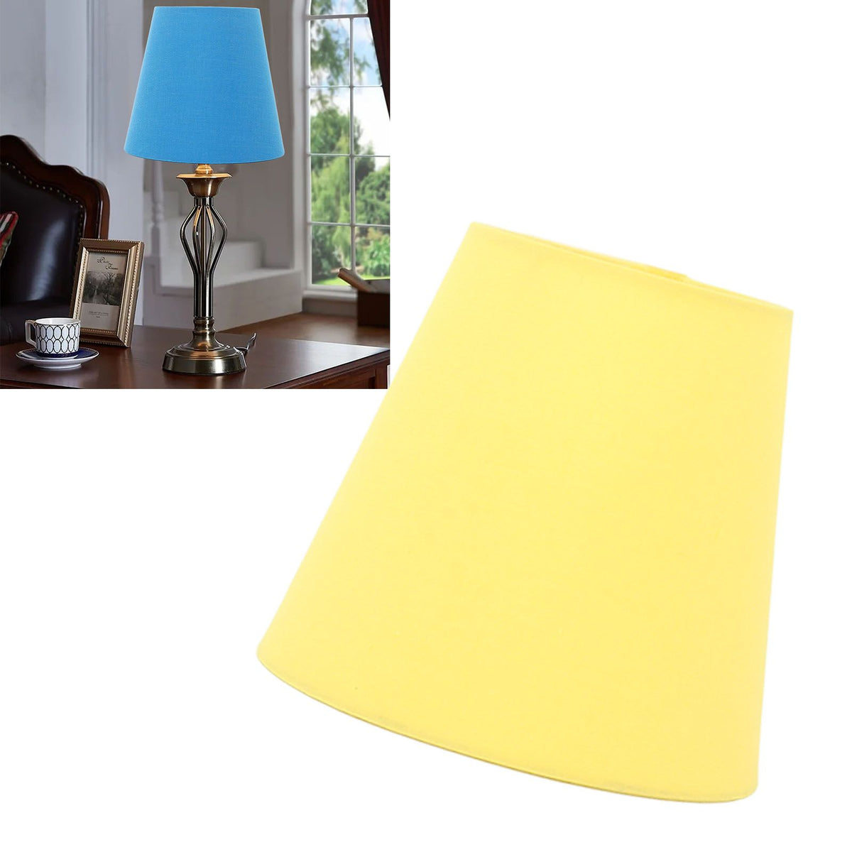 3pcs Cloth Fabric Lampshade Innovative E14 Intervention Type Modern Fabric Lampshade Dust Cover for Bedroom Bedside Yellow