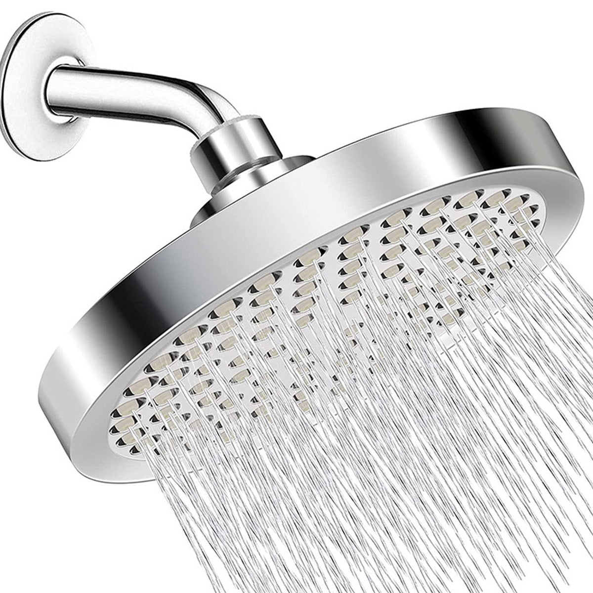 High Pressure Rain Shower Head Water Conservation Bathroom Shower Head for Household Hotel 6 Inch Silver