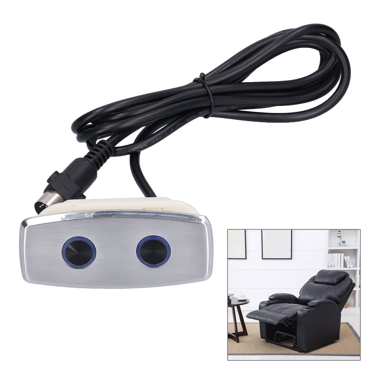 5Pin Straight Recliner Switch Electric Side Durable Sofa Controller for Theater Living Room