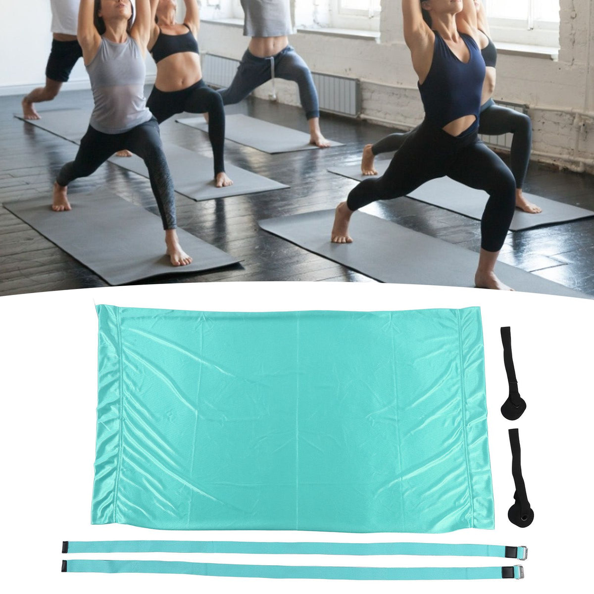 Yoga Hammock Handstand Split Leg Stretchable Training Portable Elastic Aerial Hammock for HomeDark Blue