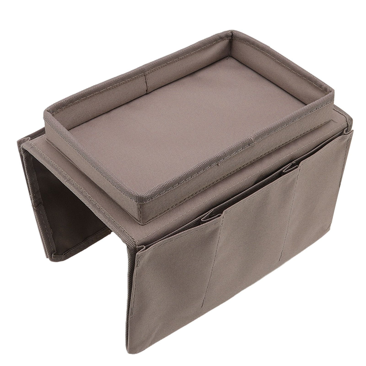 Sofa Tray Folding Arm Storage Holder Table 600D Oxford Cloth Side Pockets for Couch Coffee