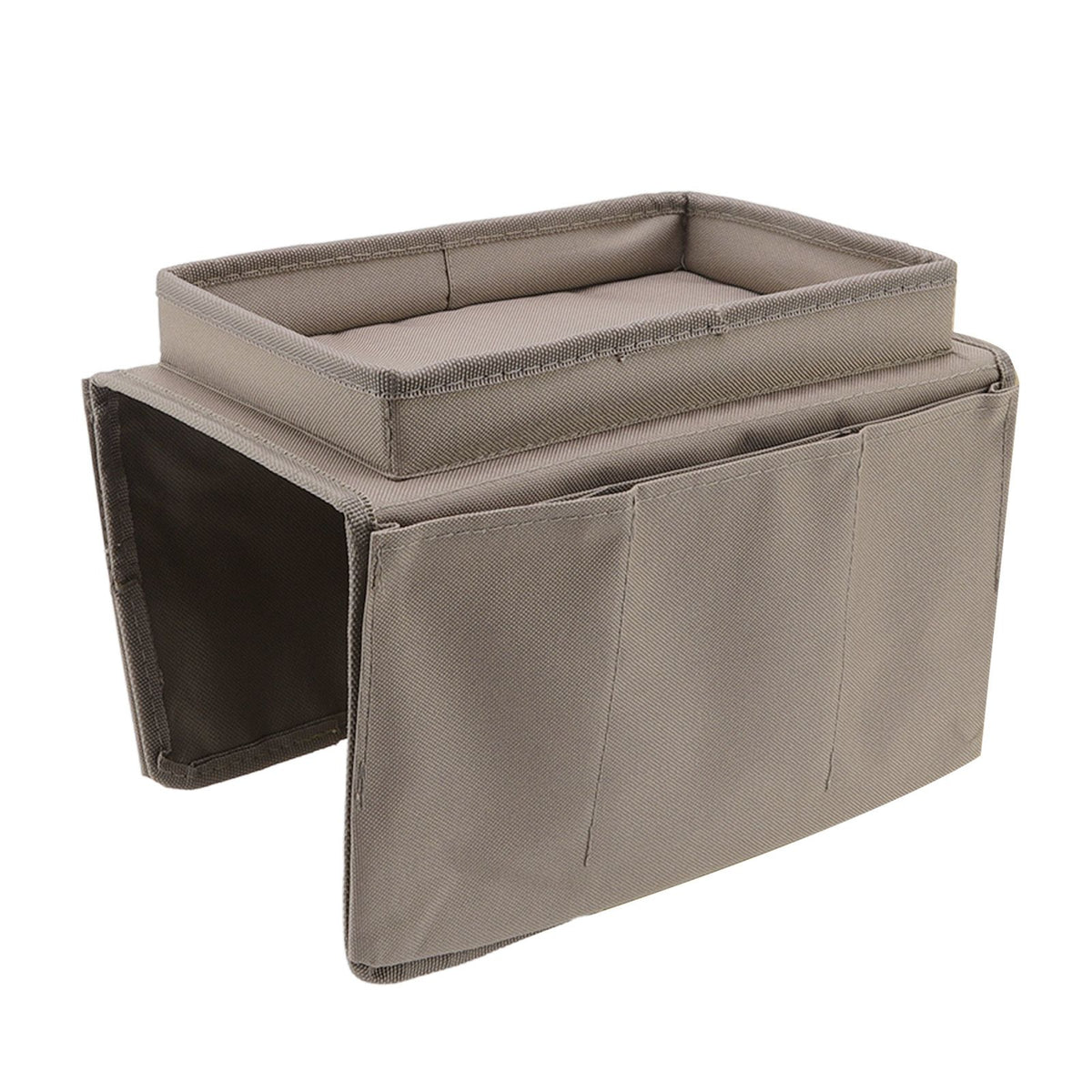 Sofa Tray Folding Arm Storage Holder Table 600D Oxford Cloth Side Pockets for Couch Coffee