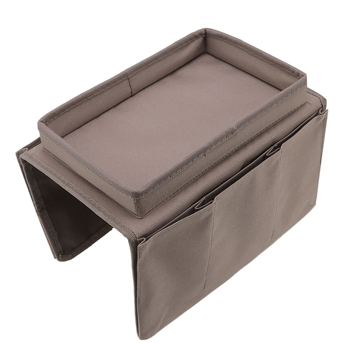 Sofa Tray Folding Arm Storage Holder Table 600D Oxford Cloth Side Pockets for Couch Coffee