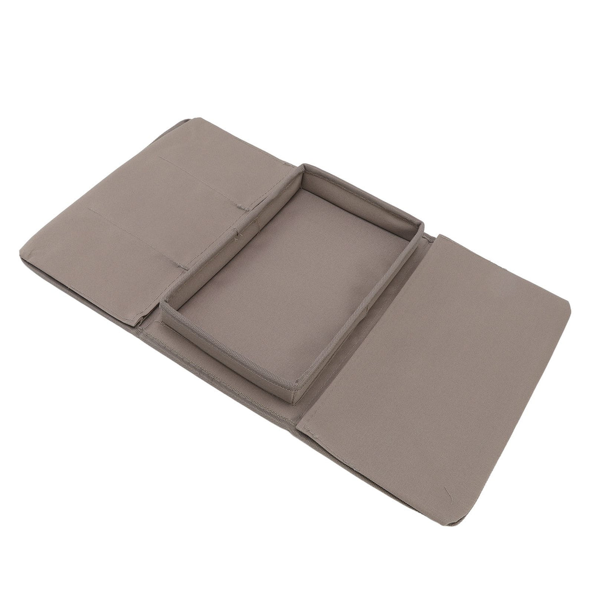 Sofa Tray Folding Arm Storage Holder Table 600D Oxford Cloth Side Pockets for Couch Coffee