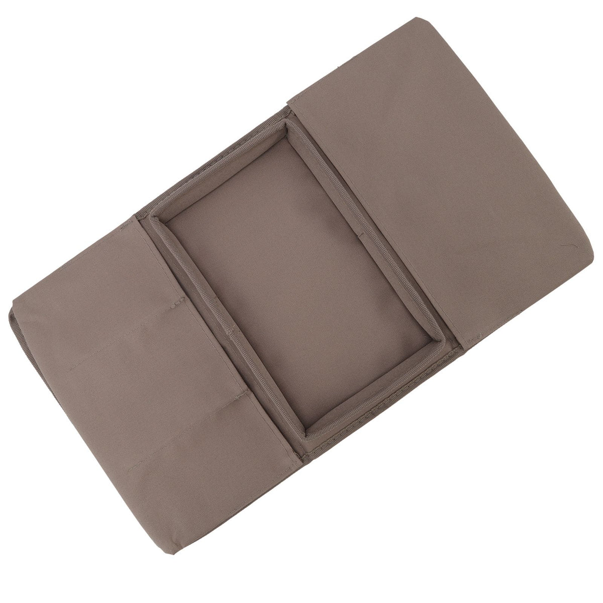 Sofa Tray Folding Arm Storage Holder Table 600D Oxford Cloth Side Pockets for Couch Coffee