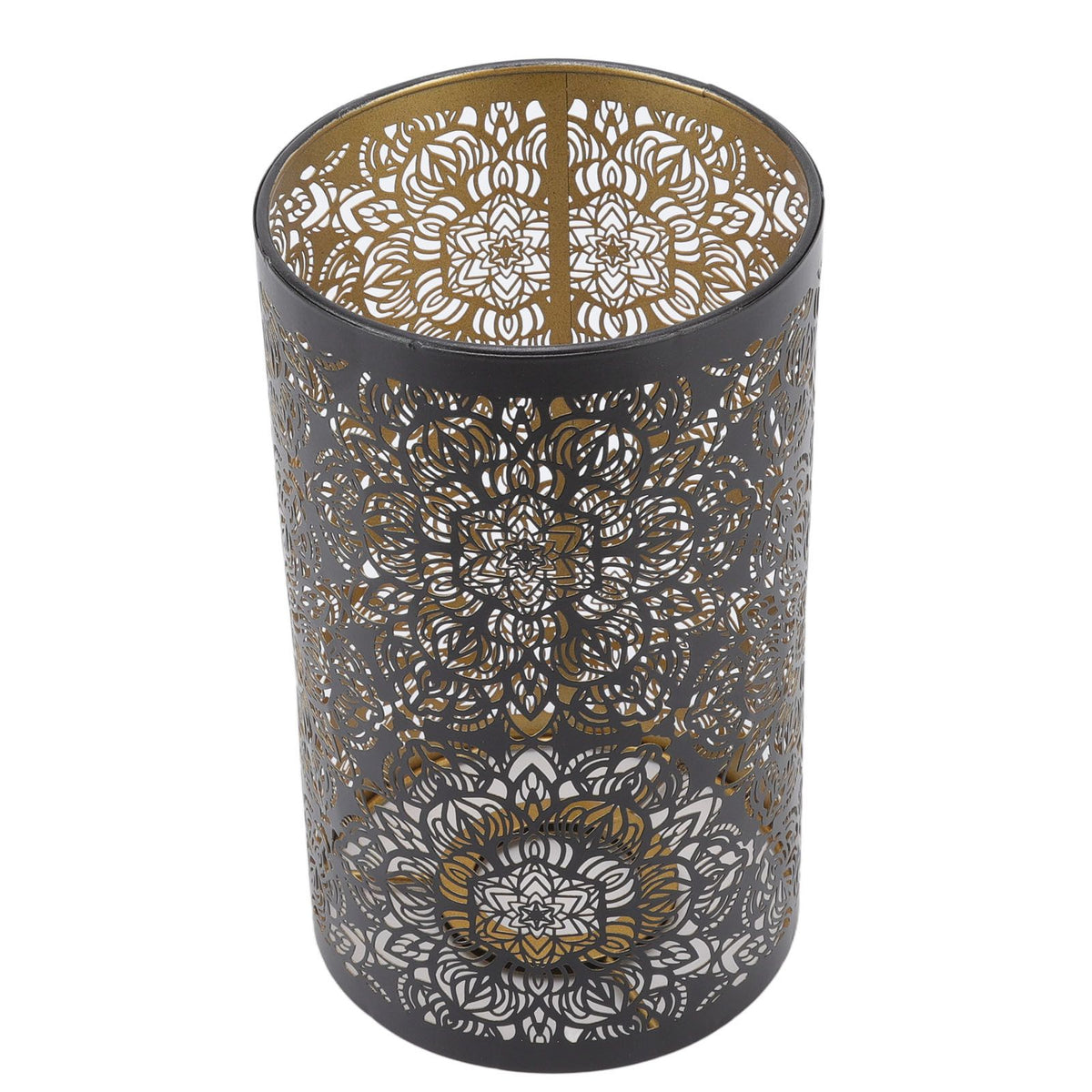 Lamp Shade Hollow Carving Metal Cylindrical Circular Pattern E27 E26 Detachable Decorative Nightstand Table Lamp Shade