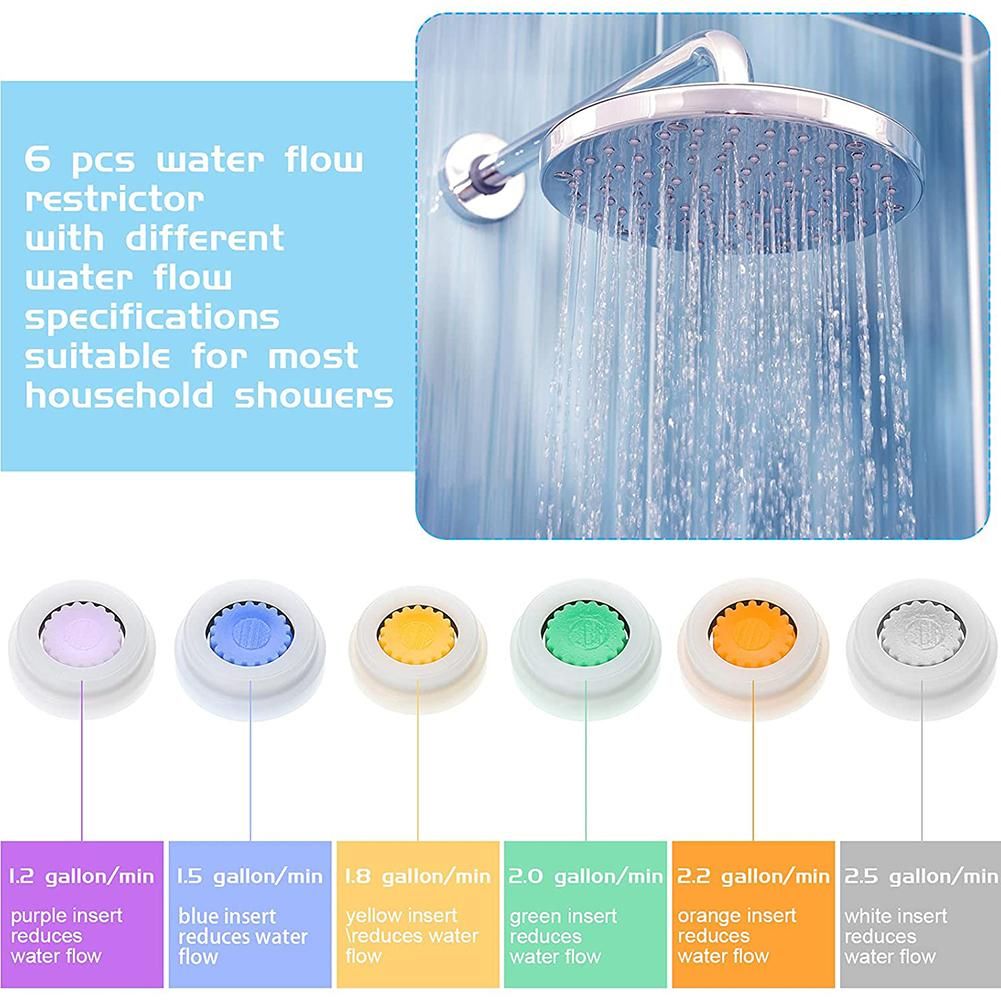 Shower Flow Limiter with 1/2 Thread Diameter Shower Water Saving for Shower Head Power Reduction Limiter for Kitchen Bathroom