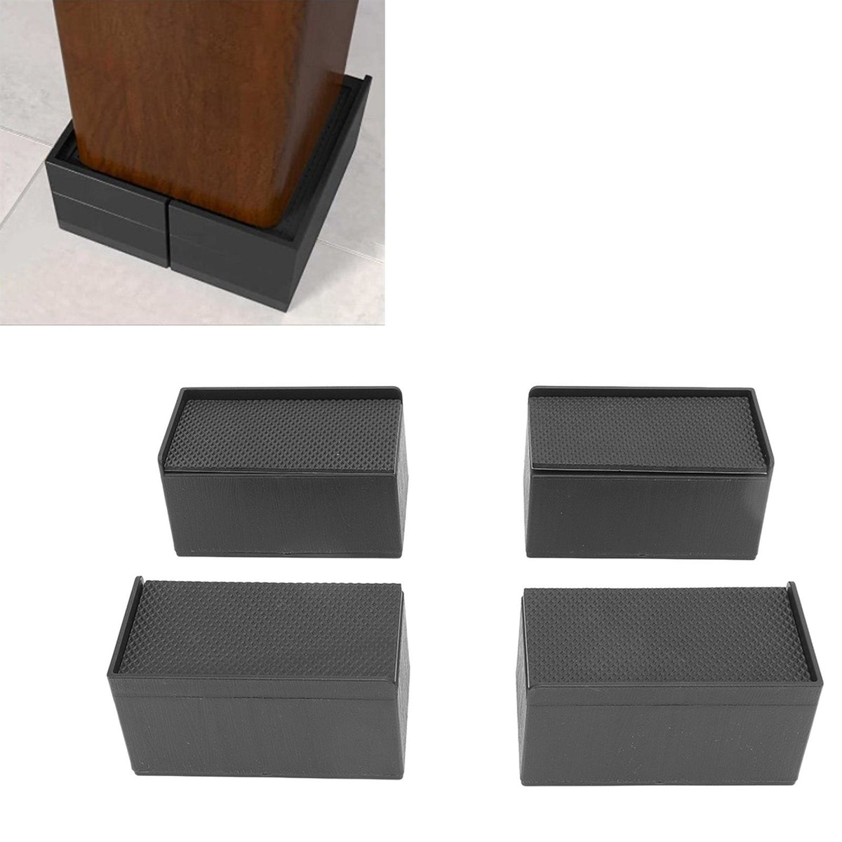 L Shape Rectangular Furniture Risers Rubber Stackable Sofa Risers for Table Couch Chair Bed