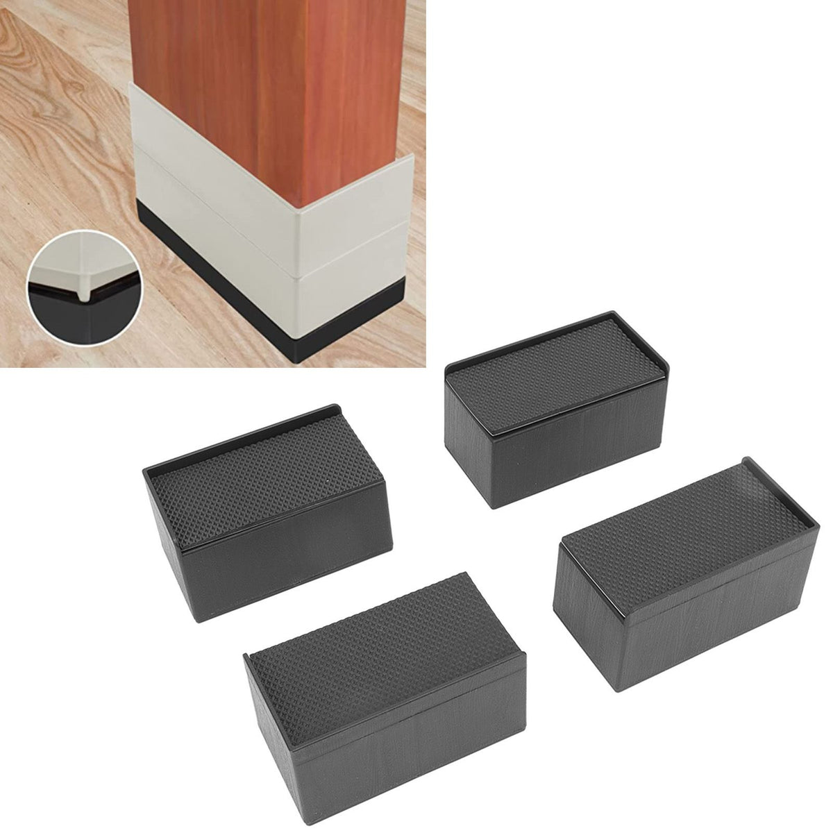 L Shape Rectangular Furniture Risers Rubber Stackable Sofa Risers for Table Couch Chair Bed
