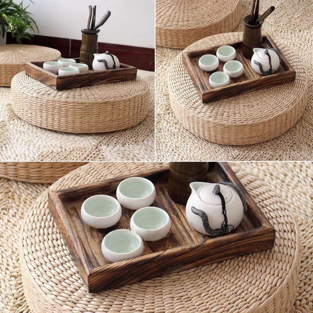 Chair Seat Mat Grass Cushion Pad Floor Mat Yoga Zen Handmade Round Straw Weave Pillow for Garden Dining Room Living Room Home Decor