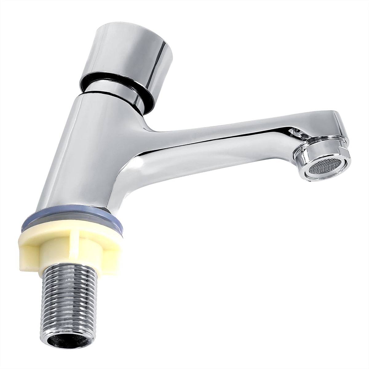 Public Ktchen Bathroom Chrome Plated Self Closing Water Saving Time Delay Basin Sink Tap Faucet Female Thread G1/2