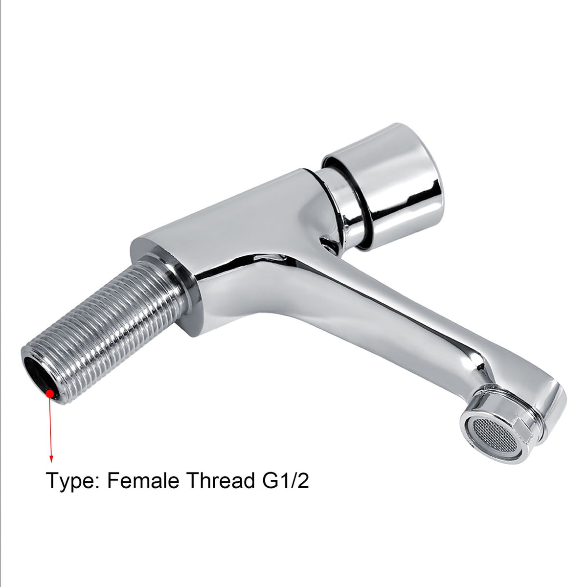 Public Ktchen Bathroom Chrome Plated Self Closing Water Saving Time Delay Basin Sink Tap Faucet Female Thread G1/2
